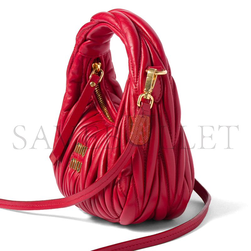 M1v M1v wander matelassÉ nappa leather hobo mini bag 5bp078 (17.5*14*5.5cm)